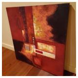 Vfd075 - Art Deco Oil Painting on Canvas 29.5" x 29.5" x 1.25"
