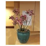 Vfd079 Faux Orchid Plant 30" h In Ceramic Planter 11.5