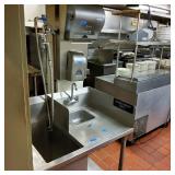 Vfd081 - Custom Made SS Table, Hand Wash Sink, EnMotion Soap & Paper Towel Dispenser & Hose/Faucet