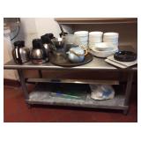 Vfd104 - Coffee Pots, Saucers, Misc. Kitchenware, Stainless Steel Utility/Prep Table & More