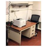 Vfd110 - Office Lot - Desk, Laser Printer, Shelf, Office Chair