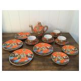 Pks038 Beautiful Vintage Japanese Dragon Ware Porcelain Tea Set - See Description