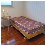 Pks045 - Sealy Posture Crest Twin Bed, Side Table 19.75" x 25.25", Lamp, Mikasa Clock & More