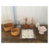 Pks061 Vintage Longaberger Baskets, Glass Figurines, Porcelain Vase & More!