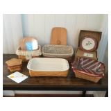 Pks063 Five Vintage Longaberger Baskets & Pottery See Photos & Description