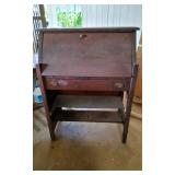 Pks066 - Vintage Solid Wood Fold-Down Desk 32" x 15.5" x 42.5"