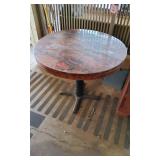 Pks074 - Round Wood Table 34" x 28.5" See Photos
