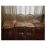 Pks075 Four Solid Wood Chairs - Three are 18.75" x 20.5" x 36.75" h & 16.25" x 18.5" x 32.5" h