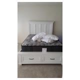 Bhb002 Almost New Universal Broadmore Queen Storage Bed & Sealy Mattress & More