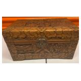 PST019 - Vintage Sandalwood Chest Sing Lin Hing Co. 12" x 7.5" x 6"