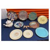 PST054 - Antique Decorative Dishes, Royal Albert Teapot, Chinese Platter & Mor