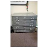 Ais009 - Pair of 5-Drawer 40.5" x 28.5" x 16" Metal Flat File Cabinets