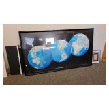 Ais040 - Large Framed "One World" Print 66" x .75" x 38"
