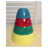 Amf006 Vintage Pyrex Nesting Mixing Bowls 