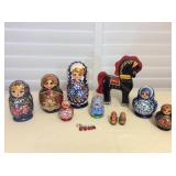 Amf022 Russian Nesting Dolls, Horse Figurine & More!