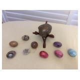 Amf055 Fossilized Petoskey Coral Stone, Italian Alabaster Eggs, Geode & More!