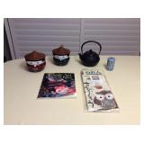 Amf060 Japanese Tetsubin Teapot, Noren, Trinket Dish, Laquer Ware & More!