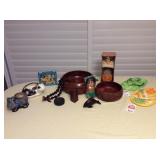 Amf067 Vntage Hawaiian Calabash Bowls, Tea Set, Koa, Hula Doll, Planters & More!
