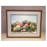 Amf081 Framed Original Watercolor Painting Of Fishing Floats By Sue Roach