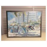 Amf094 Framed Nostalgic Print Of Waikiki Beach