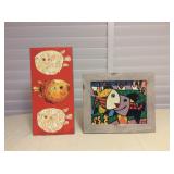 Amf098 Two Original Paintings Of Whimsical Fish 