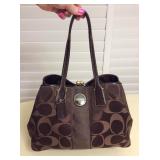 Amf099 Dark Brown Coach Signature Bag 