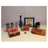 Amf111 Vintage Glassware, Wooden Cigar Boxes, Ceramic Decanter & More!