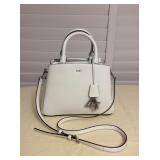 Amf113 Dkny White Leather Handbag New