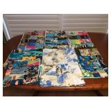 Amf128 Seven Vintage Hawaiian Print Patchwork Quilt Blankets
