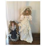 IML004 Two Large Cathay Collection LE Porcelain Dolls 17" Adrianne w/COA & 30"h Doll