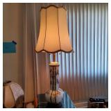 IML008 - Light Me Up! Tall Vintage Porcelain Lamp w/Shade 44.5" H