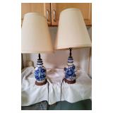 Iml122 -Pair of Vintage Bedside Lamps