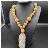 IML754 - Myrna Lee Chang Collection-Honey Yellow Jade Necklace