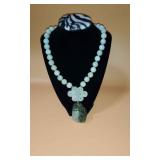IML757 - Myrna Lee Chang Collection-Beautiful Gray Jade Pendant & Beads Necklace