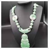 IML766 - Myrna Lee Chang Collection 26" Necklace w/Green Jade Pendant