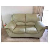 WWS001 Beige Leather Loveseat