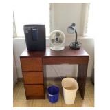 WWS008 Wooden Desk, Vornado Fan, Paper Shredder, Desk Lamp & More!