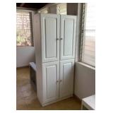 WWS011 Tall White Storage Cabinet With Shelves