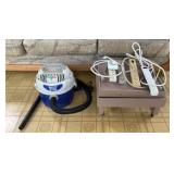 WWS034 Shop Vac, Power Outlets & Wooden Rolling Cart
