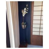 PSM018 - Flower Pot with Orchid on Metal Stand