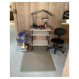 Psm030 Rolling Utility Cart/table, Desk Lamps, Cordless Phone & Fan