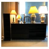 PSM032 - Wood Storage/Display Unit & Five Lamps