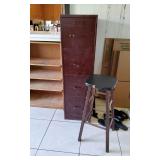 PSM043 - Metal File Cabinet & Bar Stool