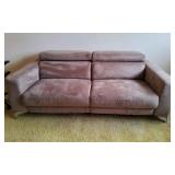 AAE002 - Very Comfortable Electric Reclining Suede Sofa - See Description