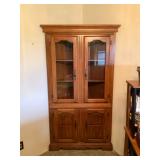 Aae011 Beautiful Wood Corner China Hutch Cabinet w/Glass Doors - See Description