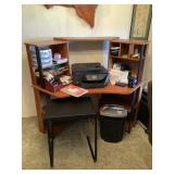Aae025 Office Desk, Hp Printer, Paper Shredder, Tablemate & Various Office Supplies