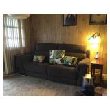 AAE031 - Complete Living Room Set - Reclining Sofa, Nightstands, Lamp, Pillows & More