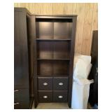 Aae044 Black Pressed Wood Shelf Unit