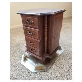 AAE049 - Rotating Wood Jewelry Box - Velvet Lined