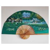 AAE063 - Large Vintage Folding Fan Wall Decor #2 of 2